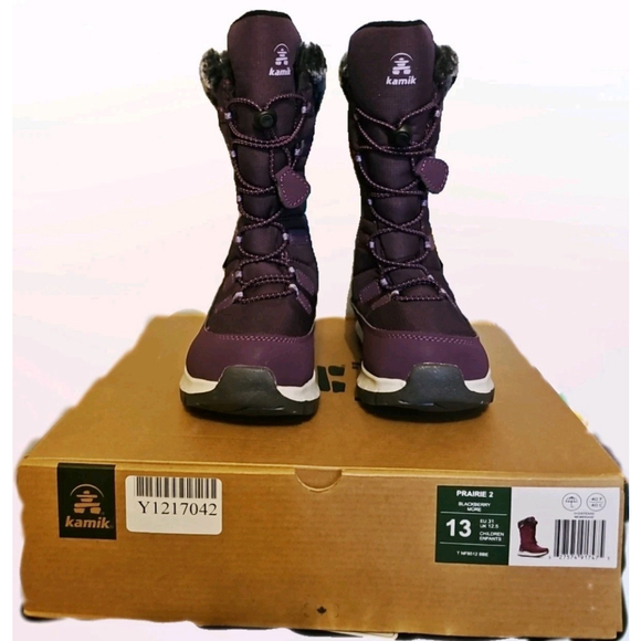 Kamik Prairie 2 Tall Waterproof Winter Snow Boots Children Size 13 Blackberry - Picture 1 of 11